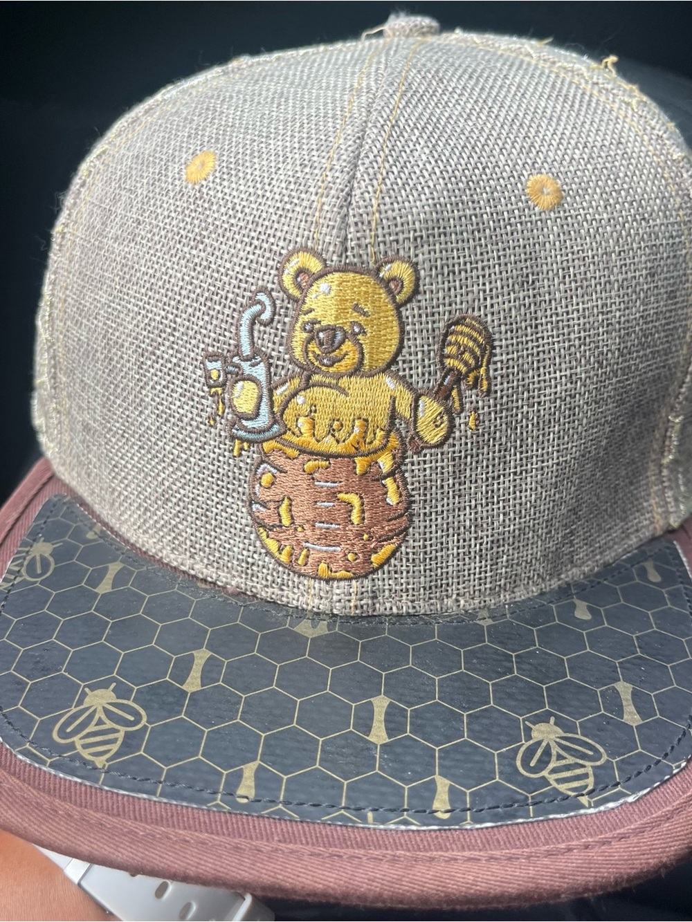 California Grassroots “Honey Bear” Limited edition hemp leather back adjustable